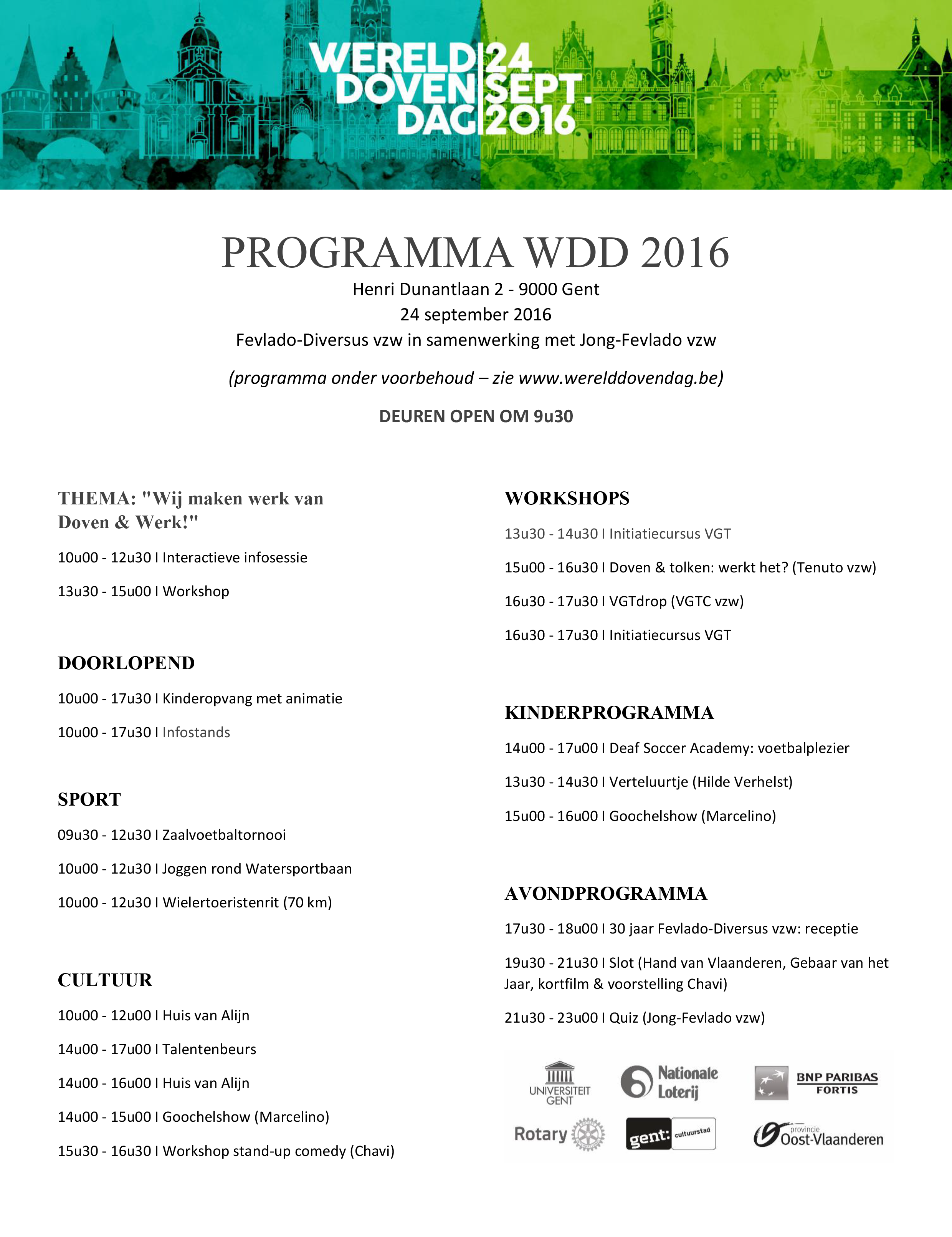Programma WDD2016 voor ledenblad dovenclubs